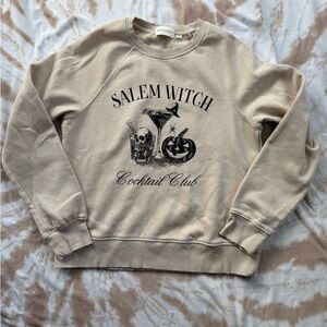 Salem Witch Cocktail Club Graphic Sweatshirt - Beige